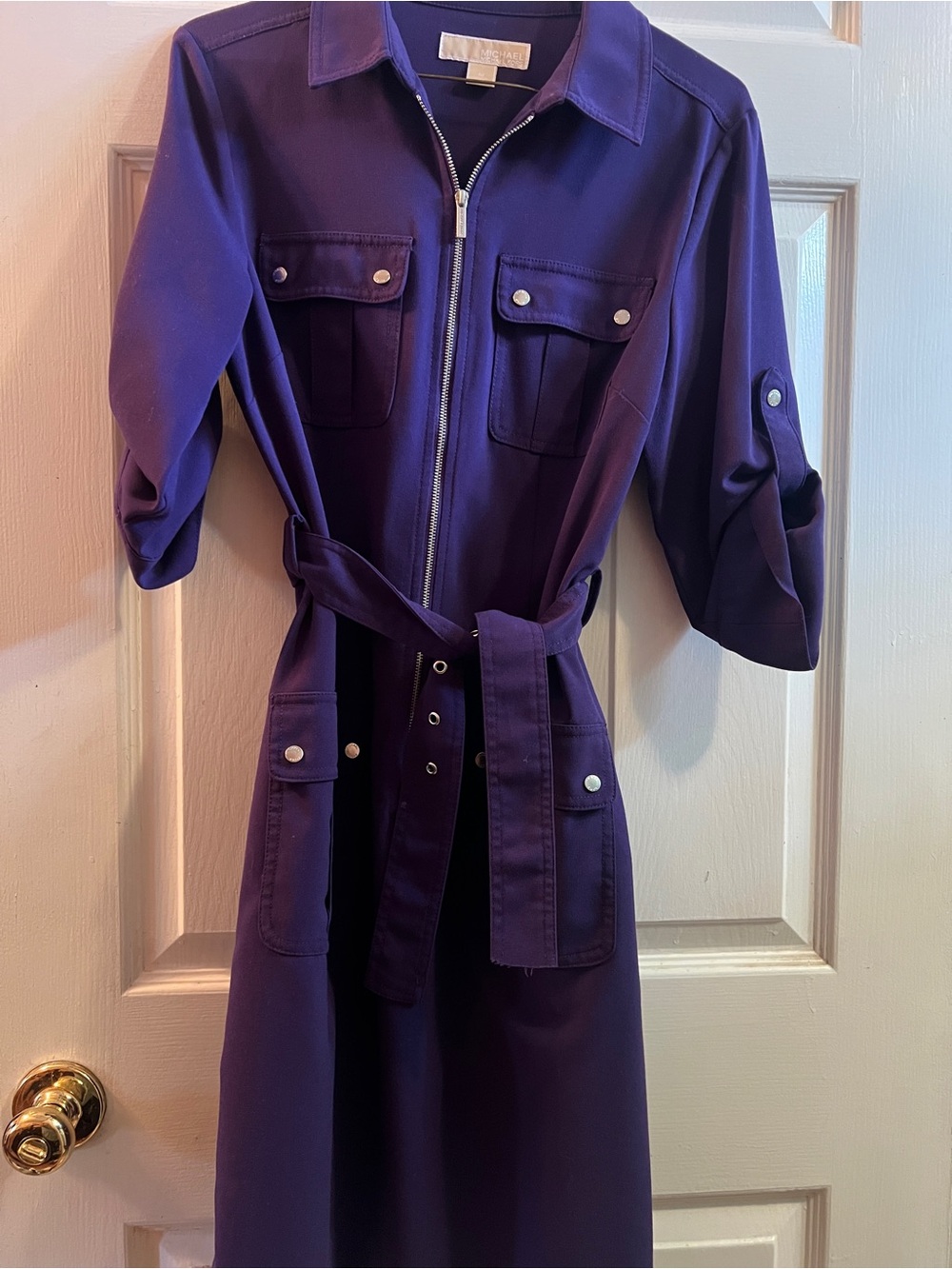 MICHAEL Michael Kors Deep Purple Zip-Front Shirt